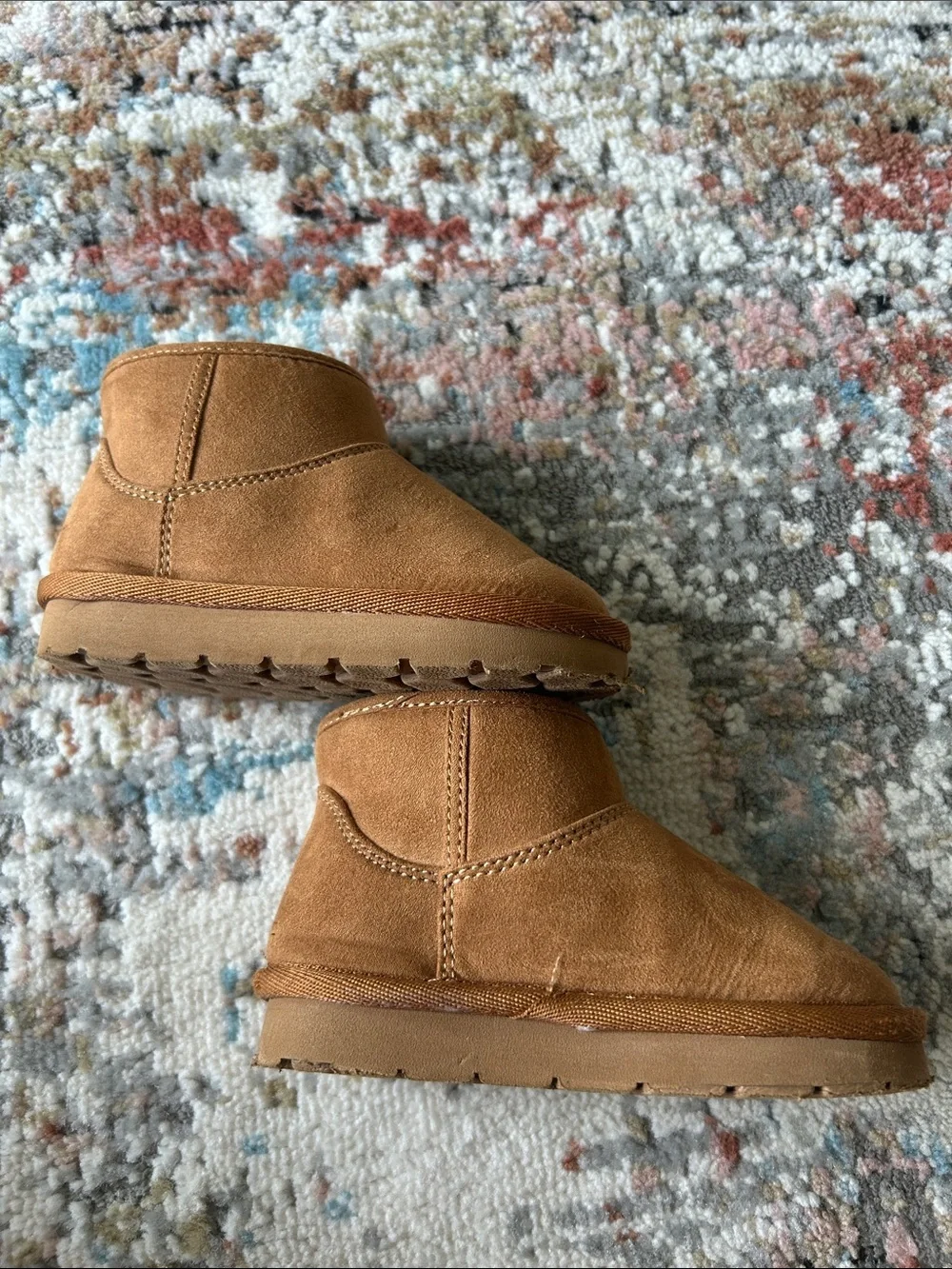 Cozy Kids Tan Suede Booties with Plush Lining